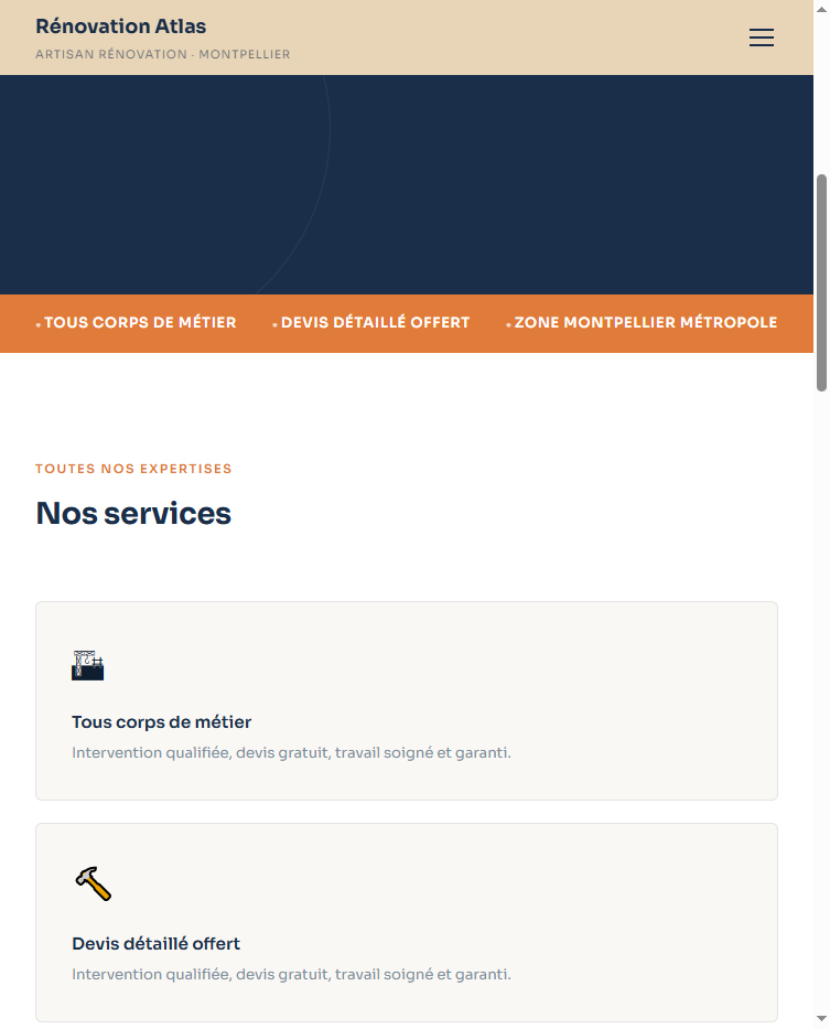 Rénovation — section services